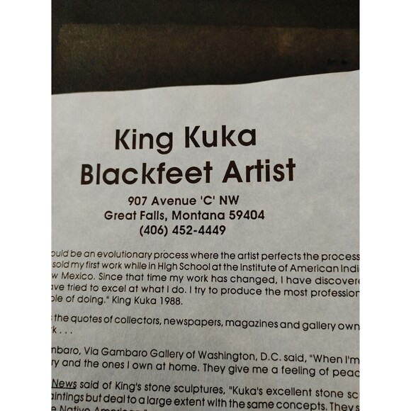 King Kuka Lithograph Signed Native American Award Winning Artist ca. 1990 - Picture 8 of 10